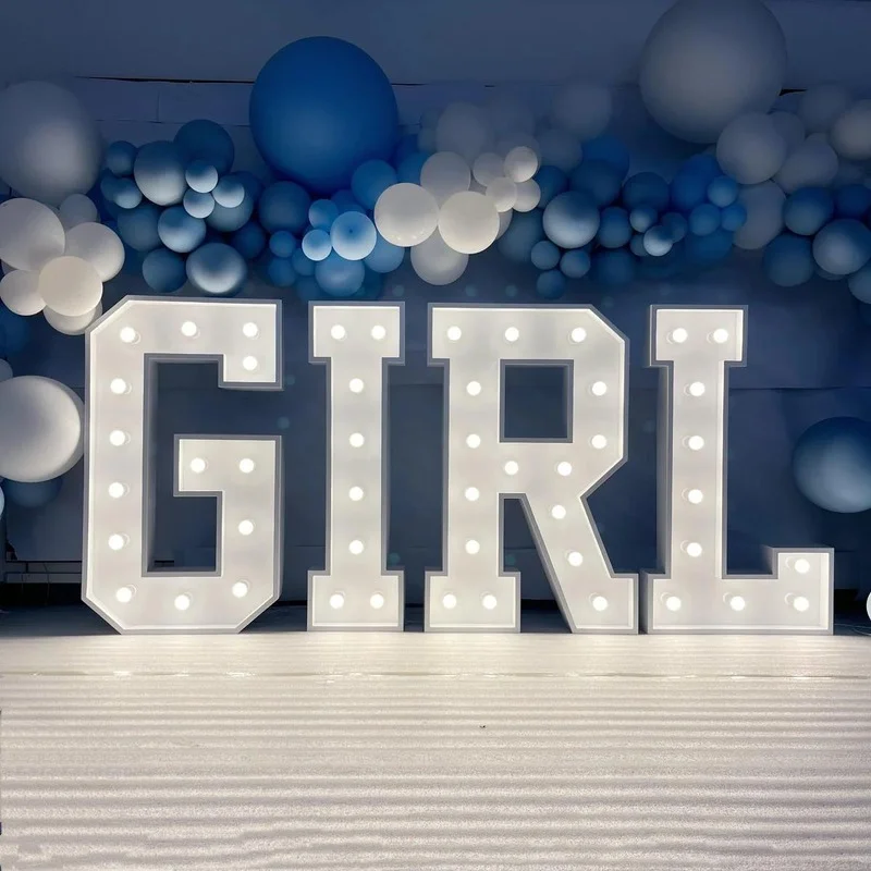 GIRL letters with balloons